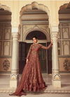 Peach Colour Latest Fancy Heavy Wedding Wear Butterfly Net With Embroidery With Stone work Designer Salwar Suit Collection 5605